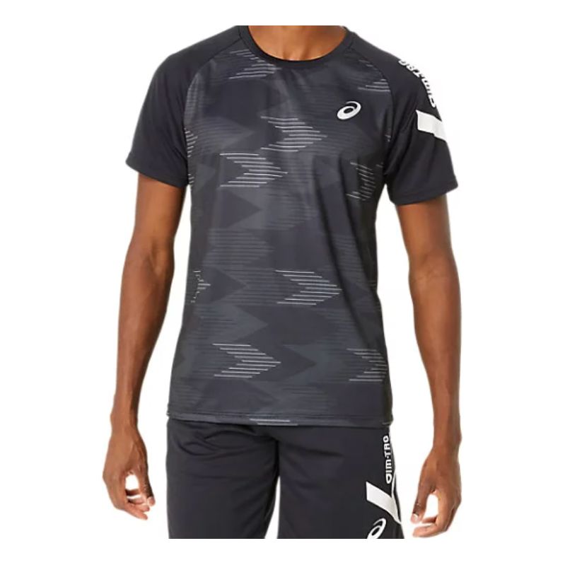 Asics A-I-M Dry Graphic Short Sleeve Shirt 'Performance Black' 2031E553-001 sold by KicksCrew