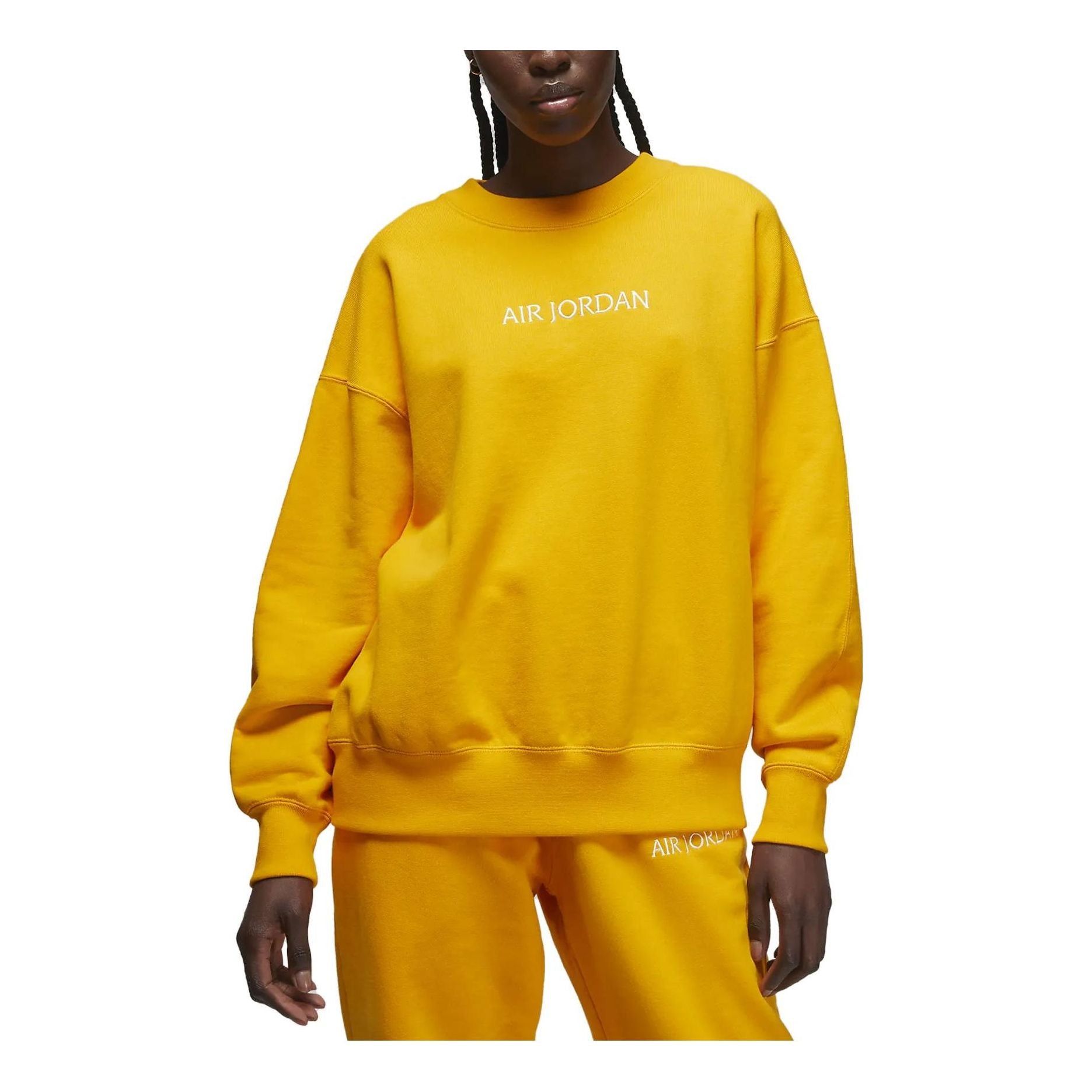 (WMNS) Air Jordan Crew Sweatshirt 'Yellow' DQ4649-705 sold by KicksCrew