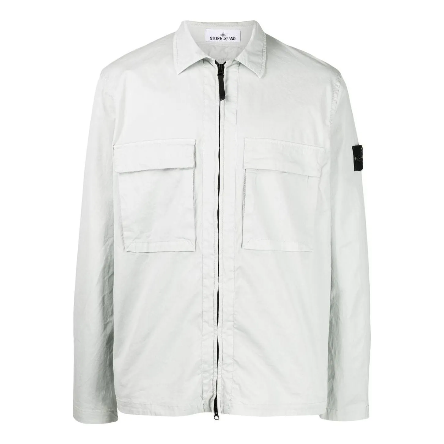 STONE ISLAND Compass Zipped Shirt 'White' 771511710-V0061 sold by KicksCrew