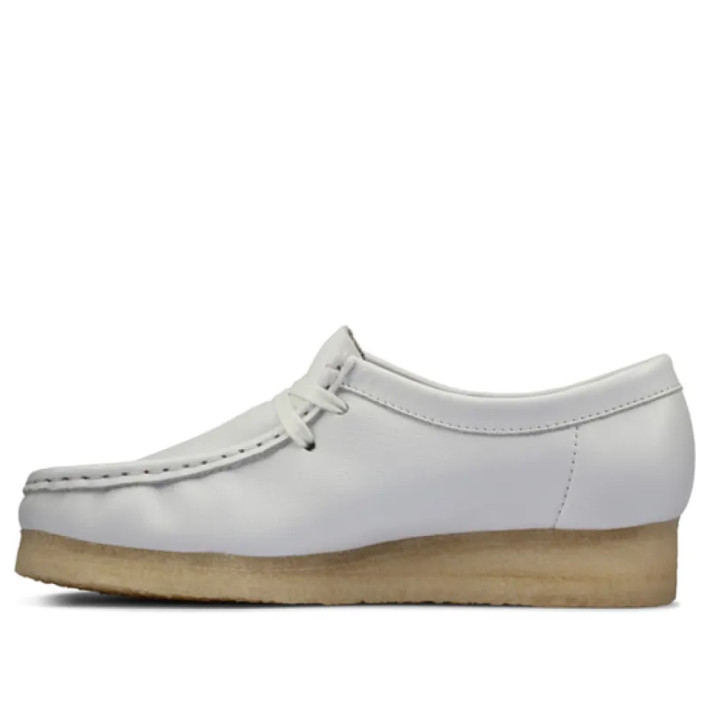 (WMNS) Clarks Wallabee Boots 'White Leather' 26156624 sold by KicksCrew