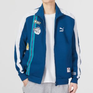 PUMA Team Badge Zipper Jacket 'Blue' 677375-45 sold by KicksCrew