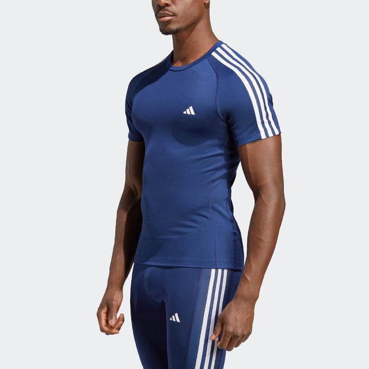 adidas Techfit 3-Stripes Training Tee 'Blue' IC2166 sold by KicksCrew product image thumbnail 4
