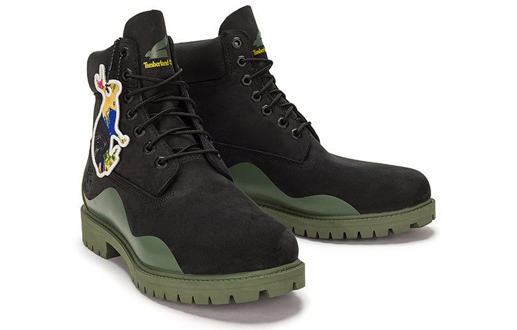Timberland Heritage 6 Inch Waterproof Boot 'Black Nubuck with Green' A5UYWW sold by KicksCrew product image thumbnail 4