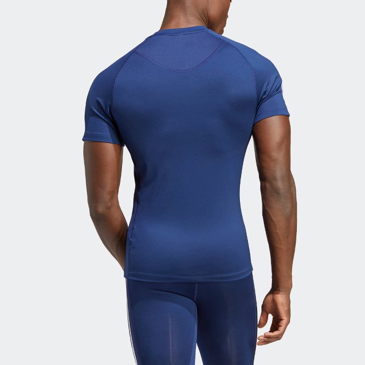 adidas Techfit 3-Stripes Training Tee 'Blue' IC2166 sold by KicksCrew product image thumbnail 3