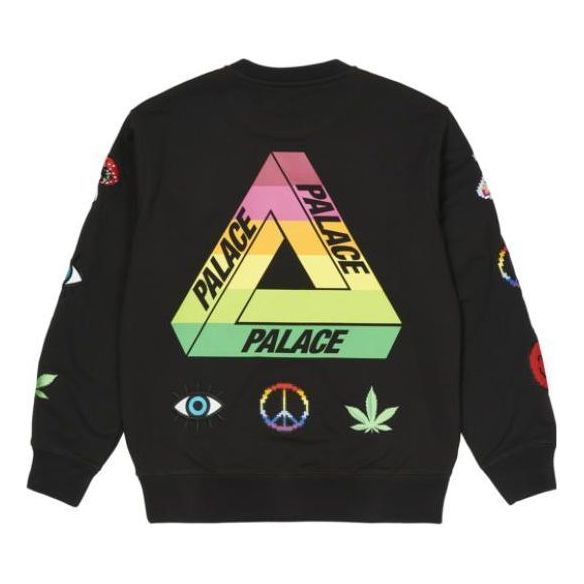 Palace SS22 Mixed Media Bitmap Crew Sweater 'Black' P22CS206 sold by KicksCrew