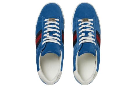 GUCCI Ace Velvet Sneakers 'Blue Red' 757893-FACGV-4348 sold by KicksCrew