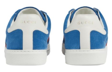 GUCCI Ace Velvet Sneakers 'Blue Red' 757893-FACGV-4348 sold by KicksCrew