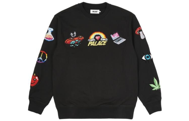 Palace SS22 Mixed Media Bitmap Crew Sweater 'Black' P22CS206 sold by KicksCrew product image thumbnail 2