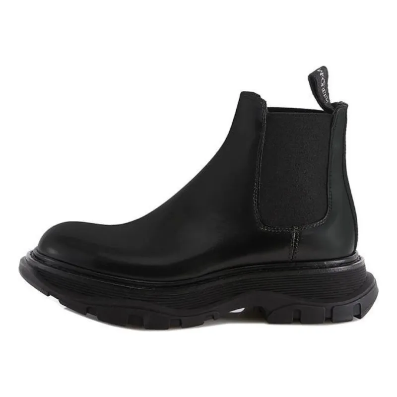 (WMNS) Alexander McQueen Leather Chelsea boots 'Black' 641837WHZ841000 made by Alexander McQueen