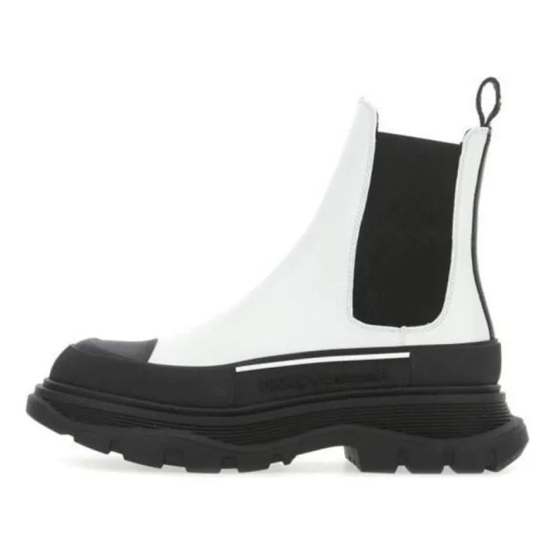 (WMNS) Alexander McQueen Tread Slick Boots 'White Black' 635714WHZ649403 sold by KicksCrew