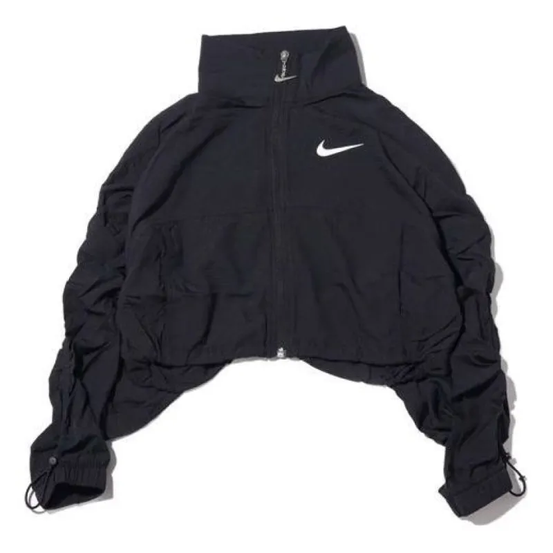(WMNS) Nike Swoosh Woven Jacket 'Navy White' CJ3774-010 sold by KicksCrew