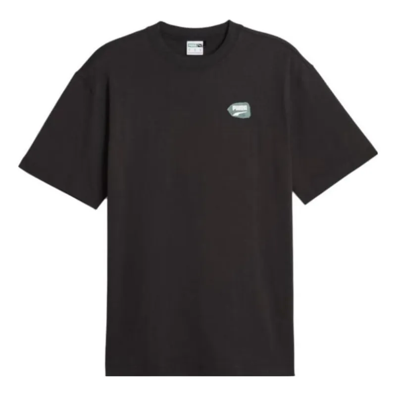 Puma DOWNTOWN Graphic Tee 'Black' 621269-01 sold by KicksCrew