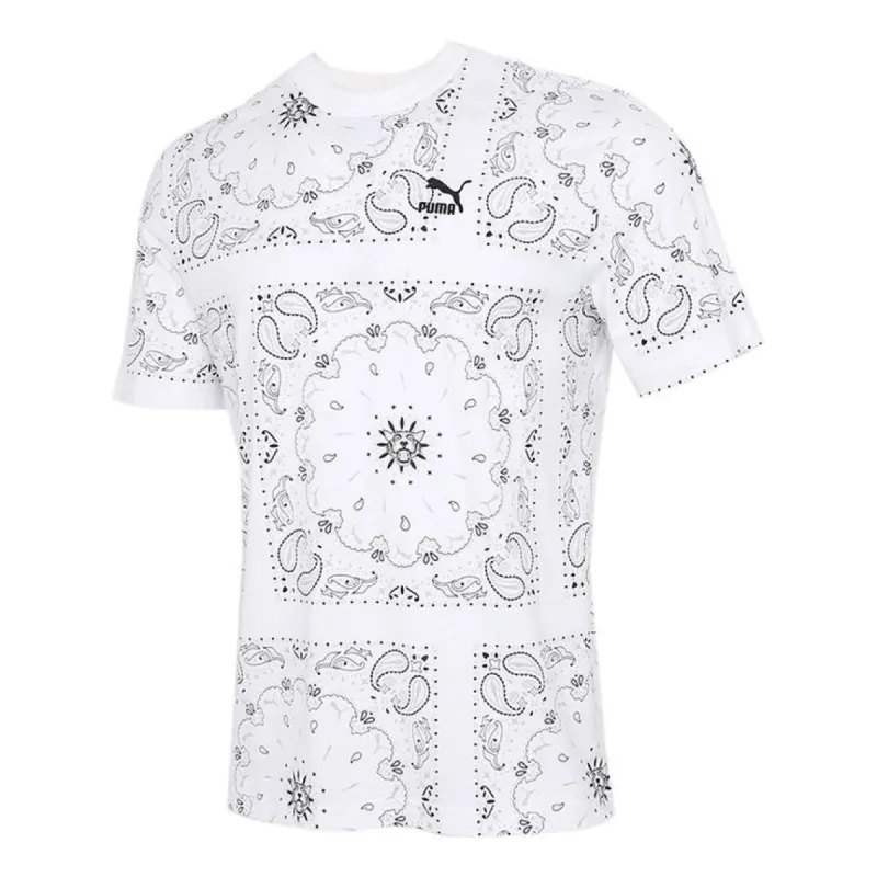 Puma OB All Over Print T-Shirt 'White' 532652-02 sold by KicksCrew