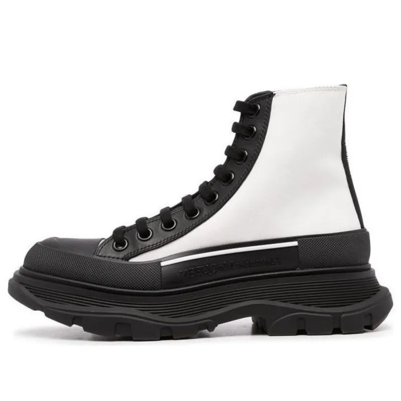 (WMNS) Alexander McQueen Tread Slick High-Top Sneakers 'White Black' 666809W4RK19360 sold by KicksCrew