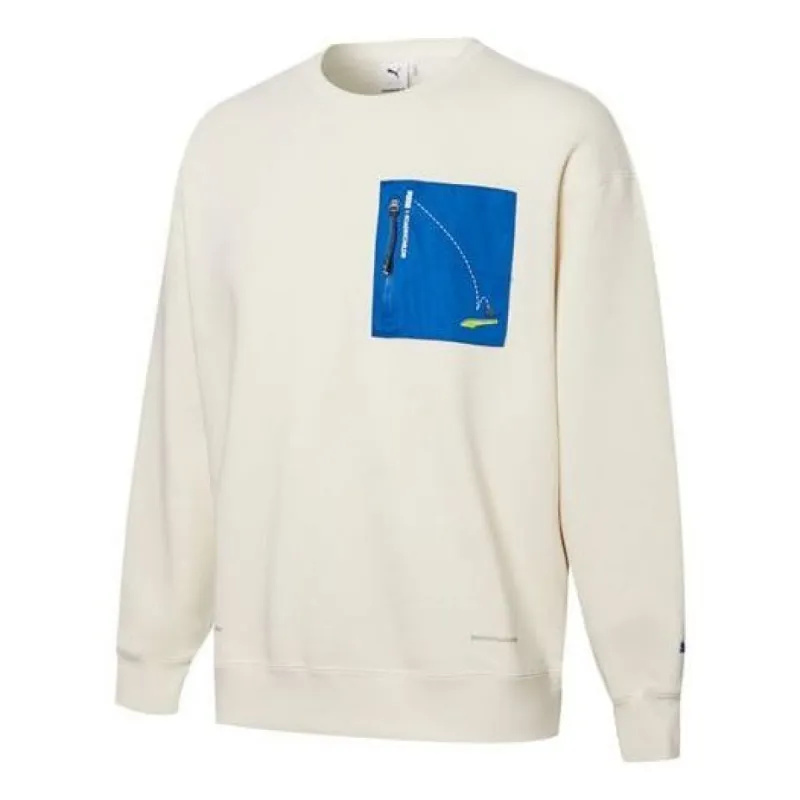 Puma X Roaringwild Pocket Crew Neck Sweatshirt 'White Blue' 532596-73 sold by KicksCrew
