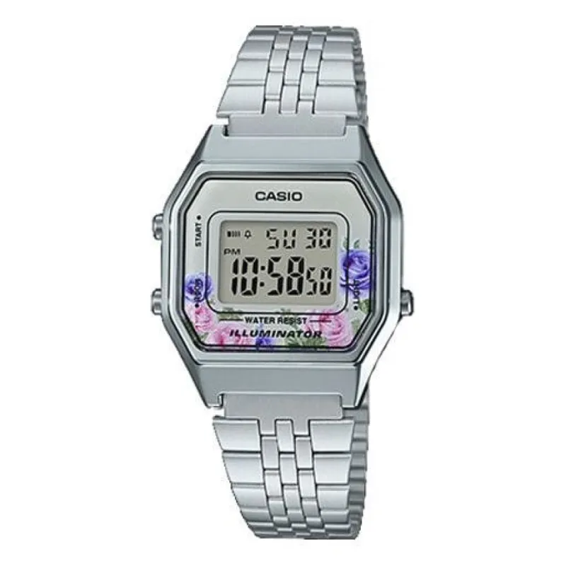 Casio Youth Vintage Digital Watch 'Silver Floral' LA680WA-4C sold by KicksCrew