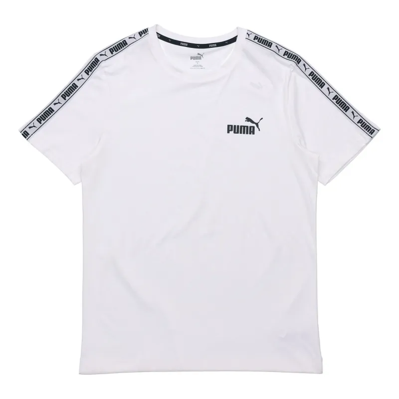 Puma Taping Logo T-Shirt 'White' 532557-02 sold by KicksCrew