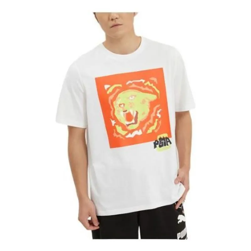 Puma 4th Quarter Basketball T-Shirt 'White' 532361-09 sold by KicksCrew