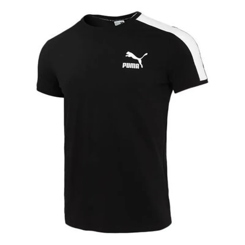 Puma Iconic T7 T-Shirt 'Black White' 532291-01 sold by KicksCrew