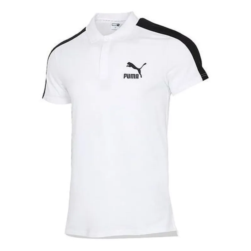 Puma Iconic T7 Polo Shirt 'White Black' 532290-02 sold by KicksCrew