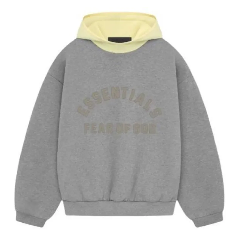 Fear of God Essentials SS24 Nylon Fleece Hoodie 'Dark Heather Oatmeal Garden Yellow' 202SP244311F sold by KicksCrew