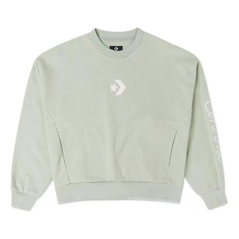 (WMNS) Converse Chain Stitch Crew 'Light Green' 10025516-A02 sold by KicksCrew