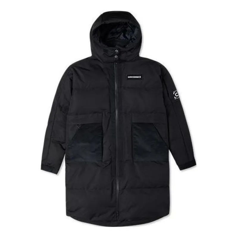 (WMNS) Converse Premium Long Down Jacket 'Black' 10023725-A03 sold by KicksCrew
