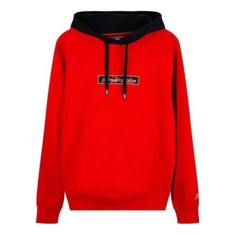 New Balance Logo Print Sport Hoodie 'Red Black' NCA1A023-RD sold by KicksCrew