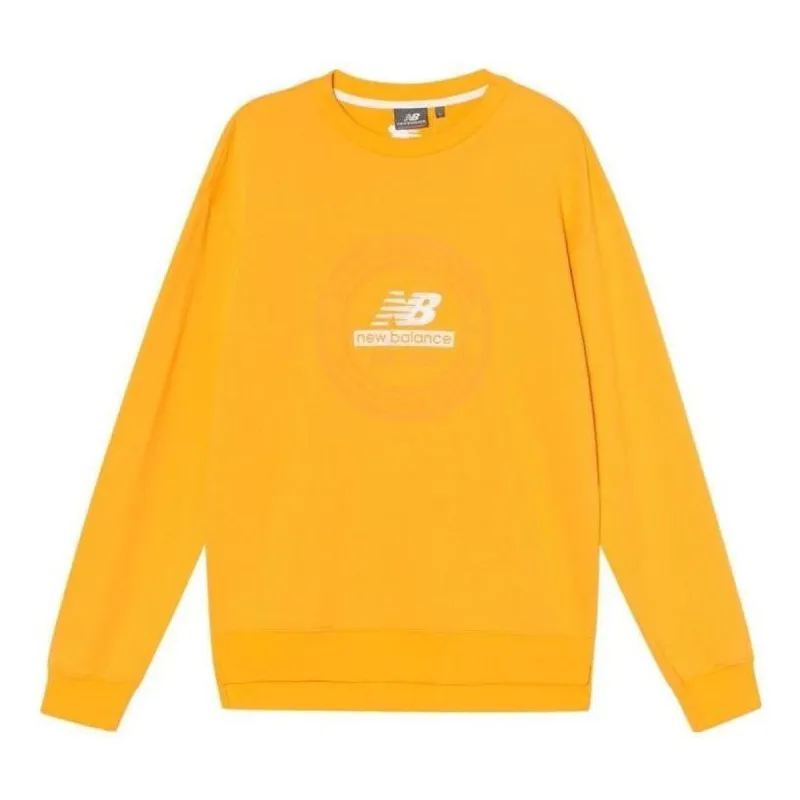 New Balance Essentials Stacked Logo Sweatshirt 'Yellow White' NC933021-MUS sold by KicksCrew