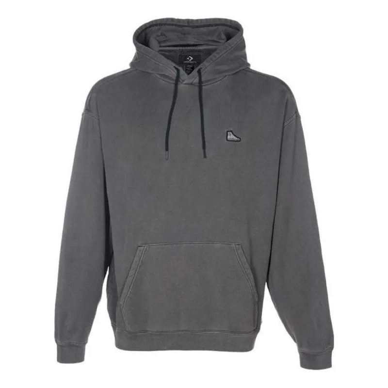 Converse Loose Fit Sneaker Patch Hoodie 'Black Grey' 10025537-A01 sold by KicksCrew