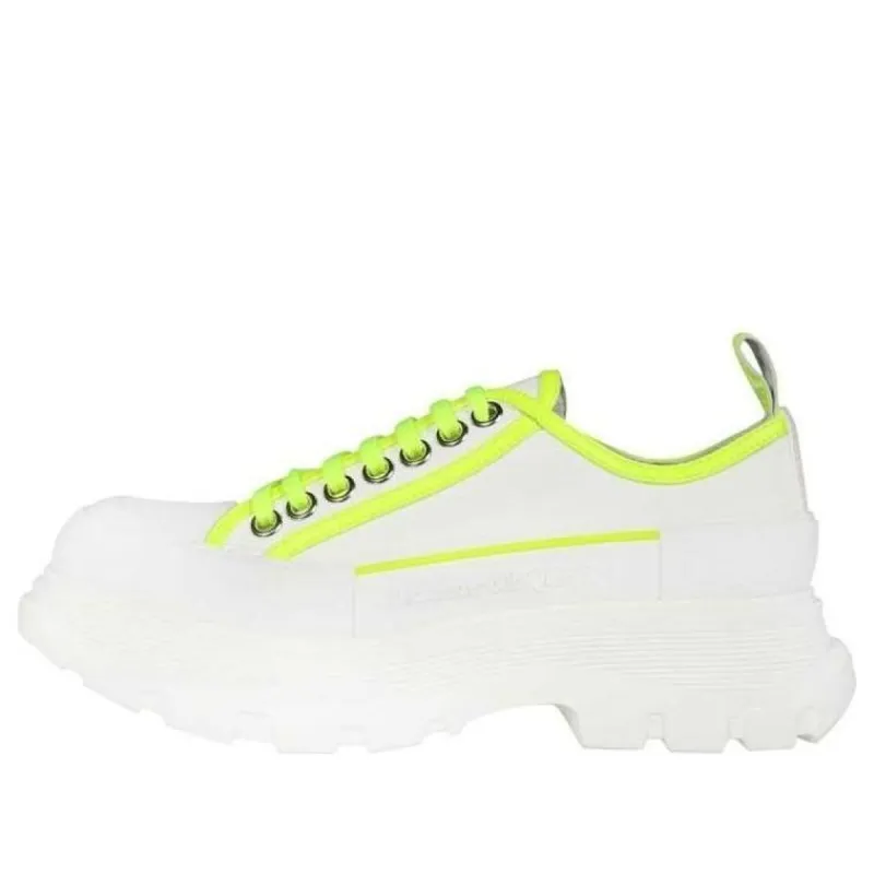 (WMNS) Alexander McQueen Tread Slick Neon Low Top Platform Sneakers 'White Solar Green' 657578W4L3P9230 sold by KicksCrew