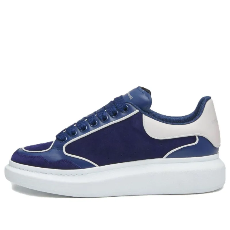 Alexander McQueen Oversized Leather Sneakers 'Blue White' 777300WIEM44699 sold by KicksCrew
