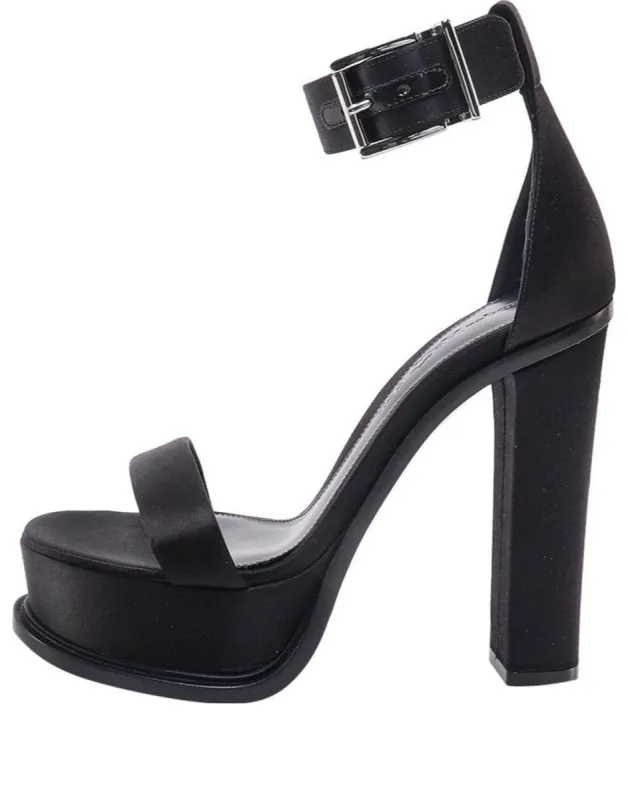 (WMNS) Alexander McQueen Leather High Heels 'Black' 734995WIC711081 sold by KicksCrew