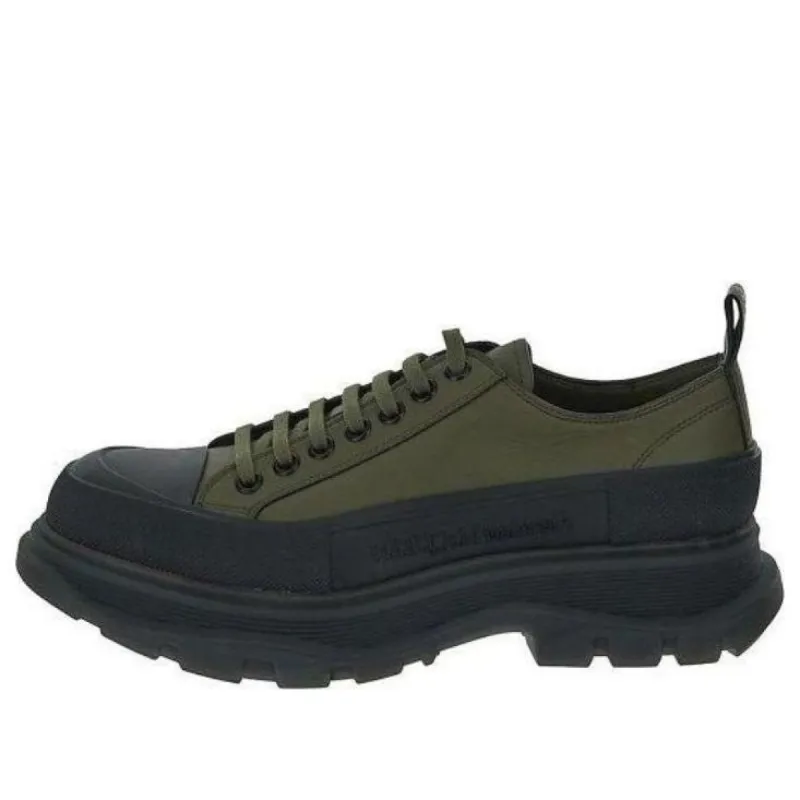 Alexander McQueen Lace-Up Sneakers 'Army Green Black' 757715WHZ6R3241 sold by KicksCrew