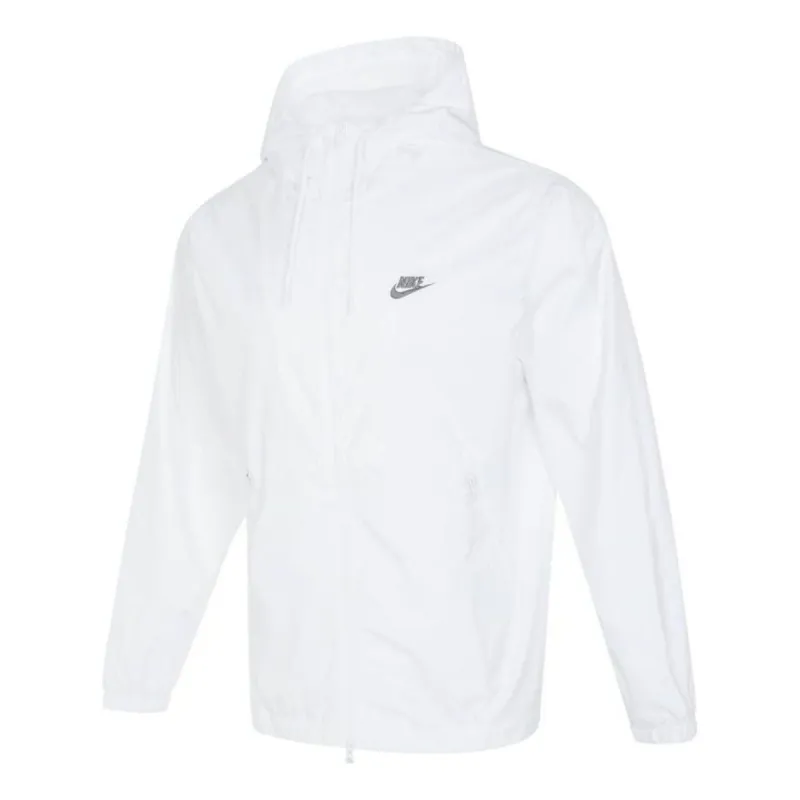 Nike Club Woven Hooded Jacket 'White' FB7805-100 sold by KicksCrew