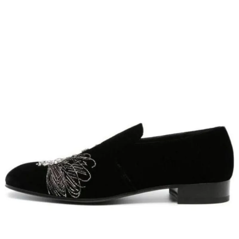 Alexander McQueen Dragonfly Embellished Slip-on Loafers 'Black' 777799W4AMP1064 sold by KicksCrew