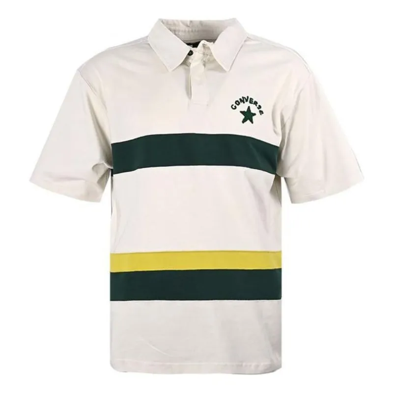 Converse Colorblock Logo Polo Shirt 'White Dark Green' 10024880-A01 sold by KicksCrew