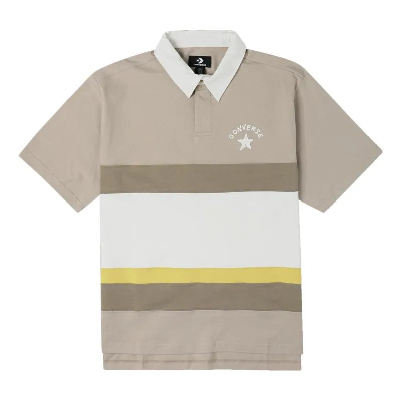 Converse Colorblock Logo Polo Shirt 'Beige White' 10024880-251 sold by KicksCrew