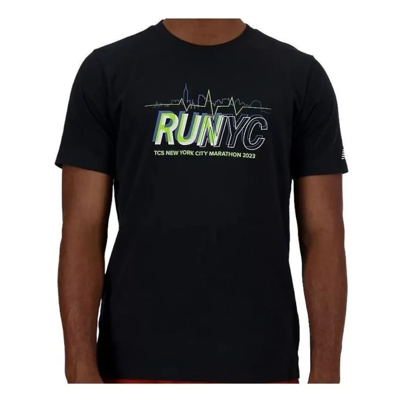 New Balance NYC Marathon Graphic T-Shirt 'Black Green' MT33606M-BK sold by KicksCrew