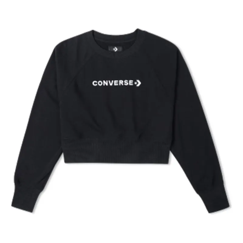 (WMNS) Converse Strip Wordmark Crew 'Black' 10024731-001 sold by KicksCrew
