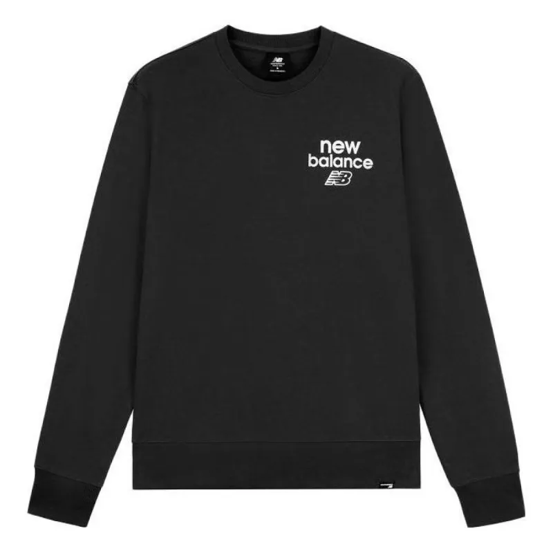 New Balance Logo Essentials Sweatshirt 'Black' MT33535-BK sold by KicksCrew