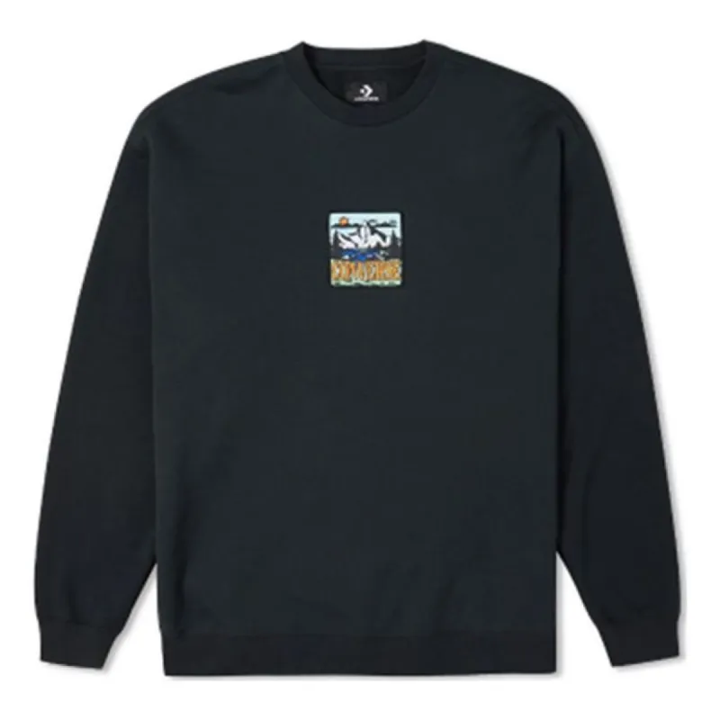 Converse Counter Climate Graphic Crew Sweatshirt 'Black' 10025032-A01 sold by KicksCrew