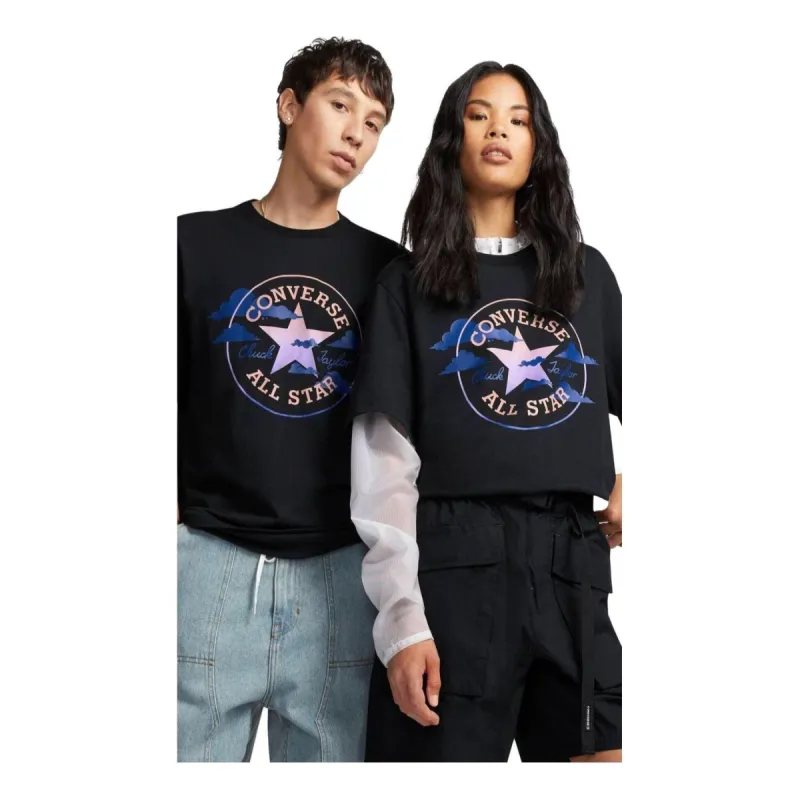 Converse Go-To Clouds Graphic Standard Fit T-Shirt 'Black' 10024575-A02 sold by KicksCrew