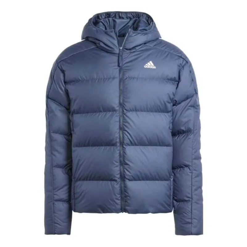 Adidas Essentials Midweight Down Hooded Jacket 'Blue' IK3213 sold by KicksCrew