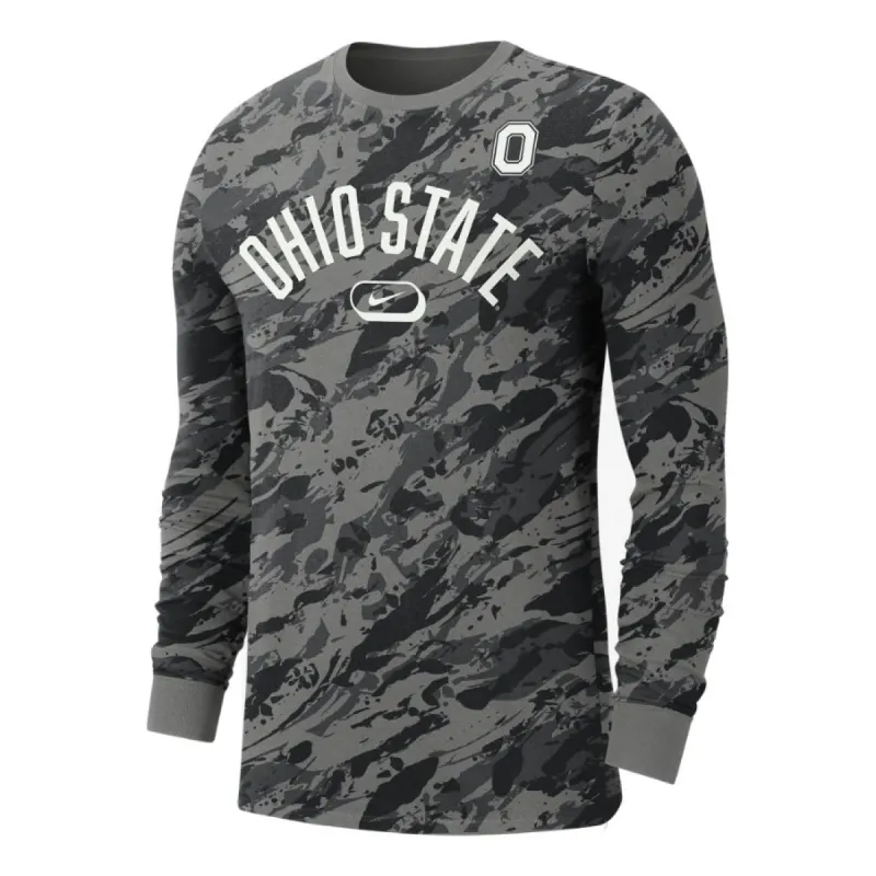 Nike College Ohio State Crew-Neck Long-Sleeve T-Shirt 'Dark Steel Grey Black' FQ5234-002 sold by KicksCrew