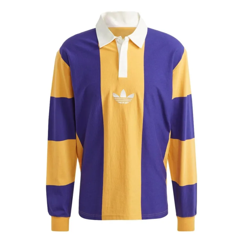 Adidas Originals Hack Rugby Long Sleeve Polo Shirts 'Purple Yellow' IJ5956 sold by KicksCrew