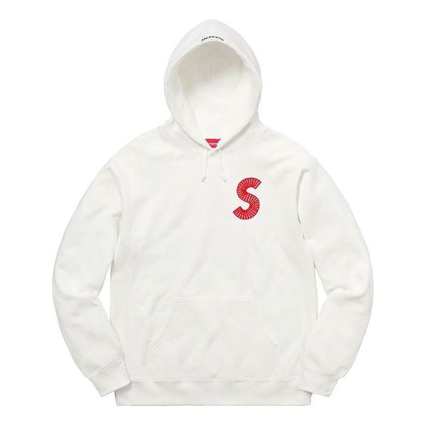 Supreme S Logo Hoodied 'Whte Red' SUP-FW20-068 sold by KicksCrew