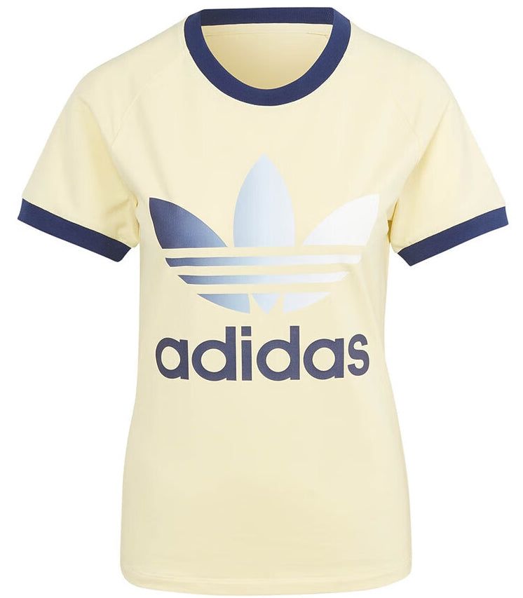 (WMNS) adidas Originals Gradient Trefoil Cali T-Shirt 'Yellow Black' IR6036 sold by KicksCrew