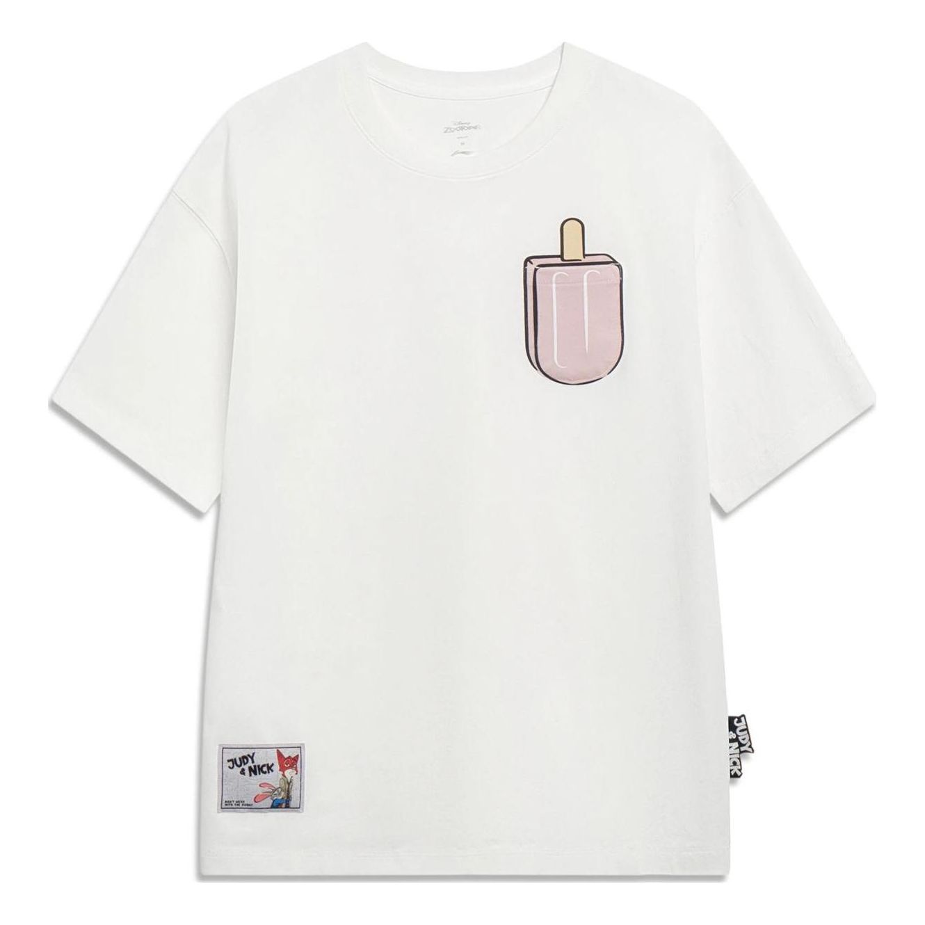 (WMNS) Li-Ning x Disney Zootopia Graphic T-shirt 'White' AHST276-4 sold by KicksCrew