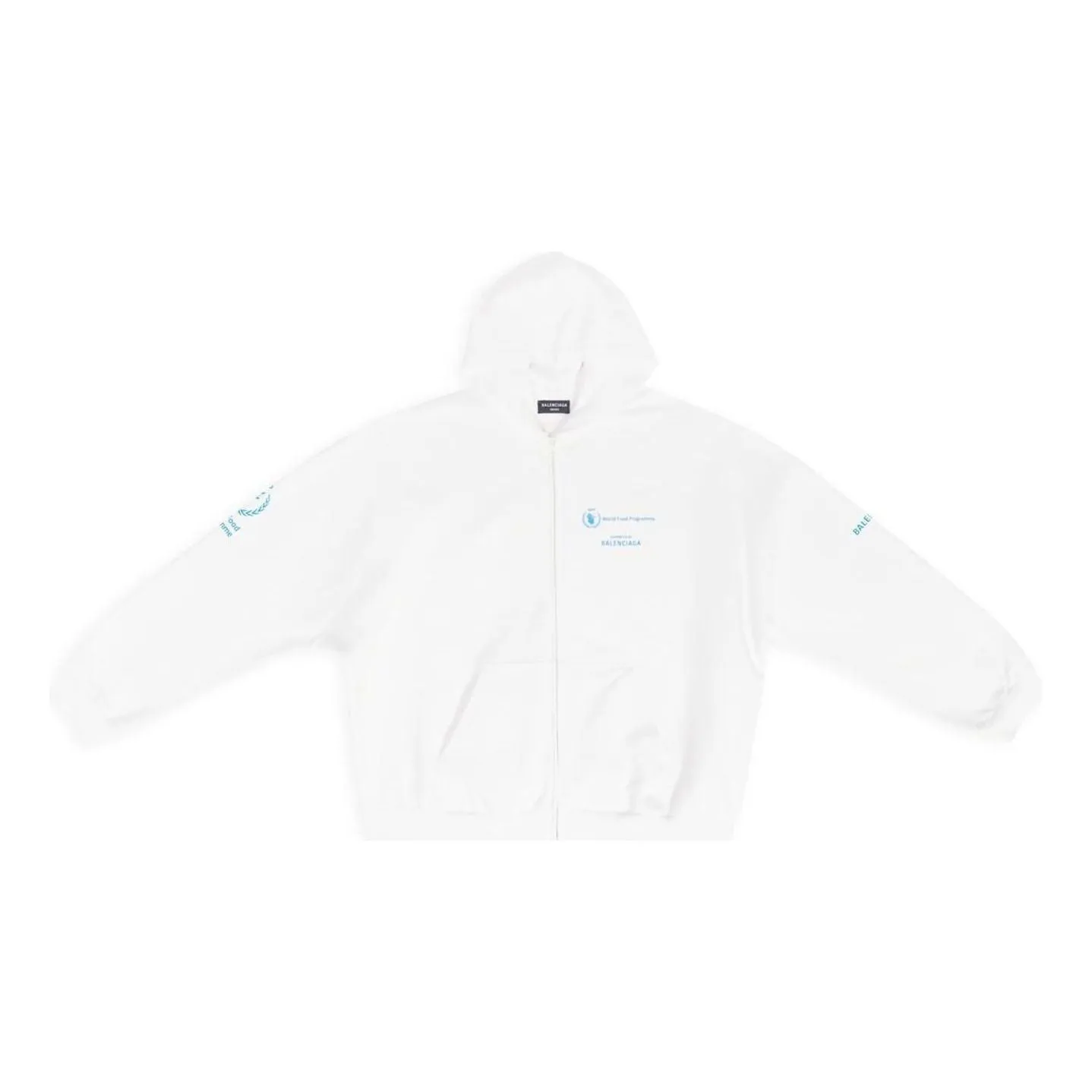 Balenciaga FW22 WFP Zip Up Hoodie 'White Blue' 674719TMVL19086 sold by KicksCrew